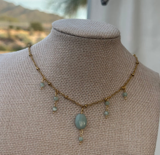 Amazonite with Angelite Necklace