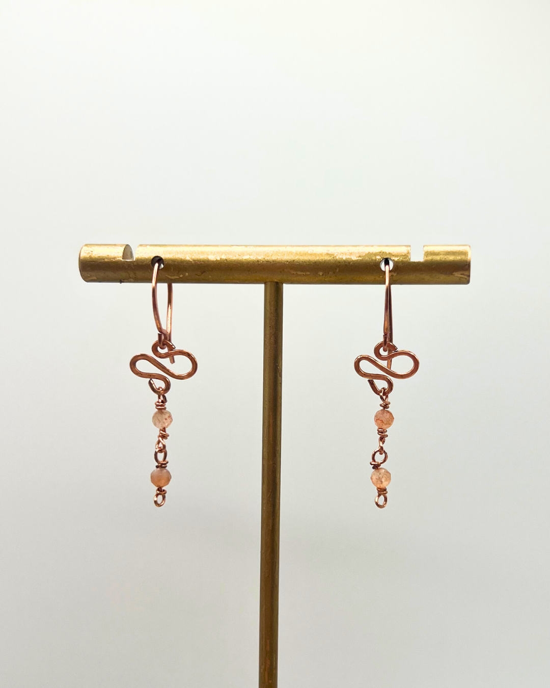 Sunstone Copper Dangle Earrings